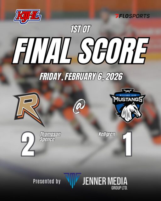 🚨 REBS WIN! 🚨 

Jayden Spence puts the puck in the back of the net with just 19 seconds left in overtime to give the Rebels a big win over the Mustangs. 

Markus Thompson was our other goal scorer tonight in a great back-and-forth game!

On to Saturday night against Quesnel. 

Thanks to @jennermediagroup for our post game recap! 

#wearerebels #playforthegar #rebsnation #kijhl #kijhlhockey