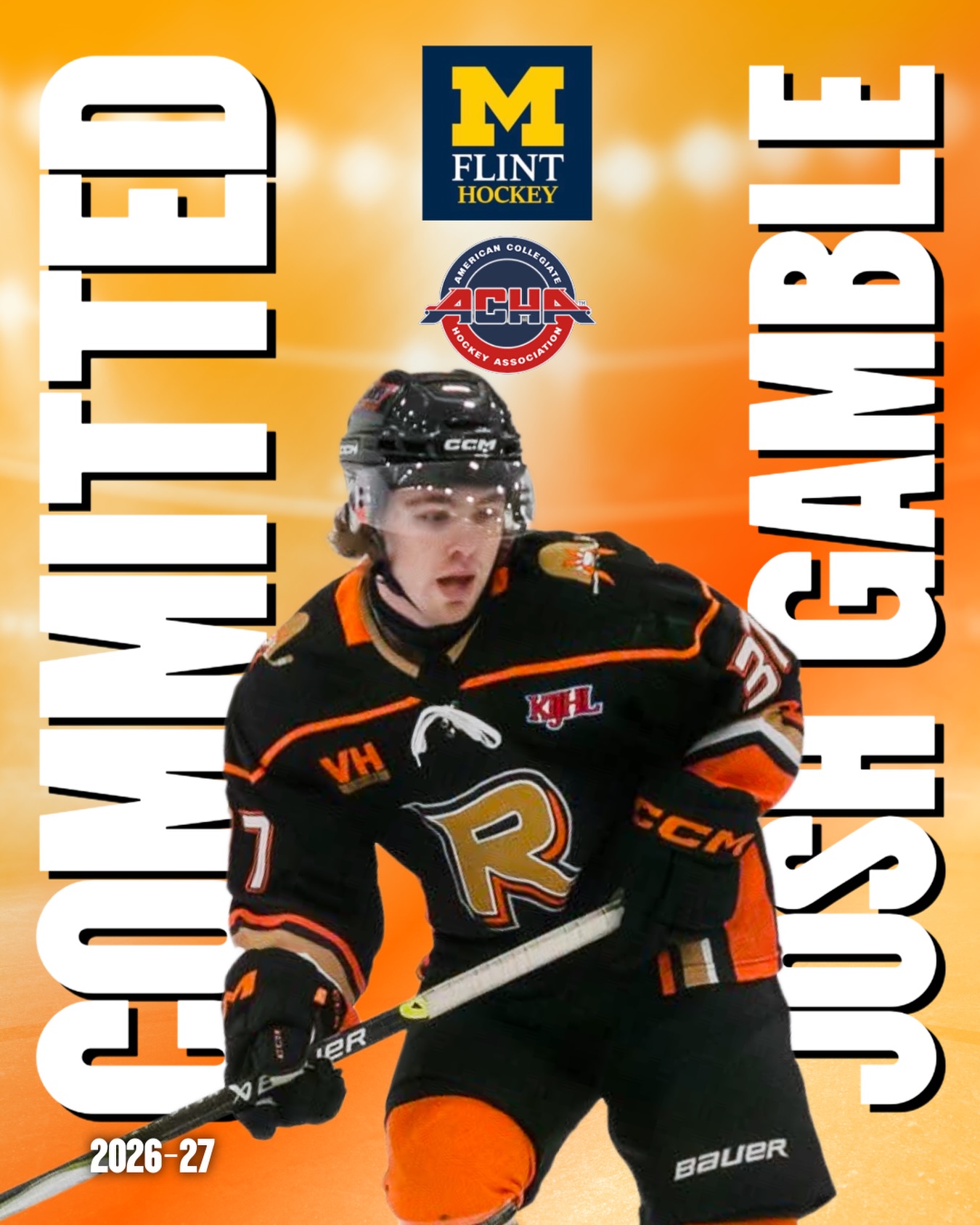 Huge congrats to Rebels forward Josh Gamble on his commitment to the University of Michigan-Flint Wolverines (ACHA Div 1)!
An integral part of our team and the Castlegar community, we are grateful for Josh’s dedication and leadership during his three seasons with the Rebels.
@umflinthockey is getting a good one. We wish you every success in Flint with the Wolverines, Josh. We have no doubt your impact there will be immediate.
#wearerebels #playforthegar #kijhl #stepup
