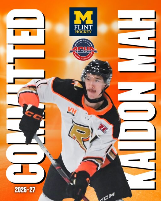 Congrats to Rebels defenseman Kaidon Mah on his commitment to the University of Michigan-Flint Wolverines (ACHA Div 1)  for the 2026-27 season!

Kaidon was a vital part of our blueline this season, bringing leadership and grit every single night. 

We are thrilled to see him take this next step in his hockey journey and can’t wait to see what he achieves with the Wolverines!

#wearerebels #playforthegar