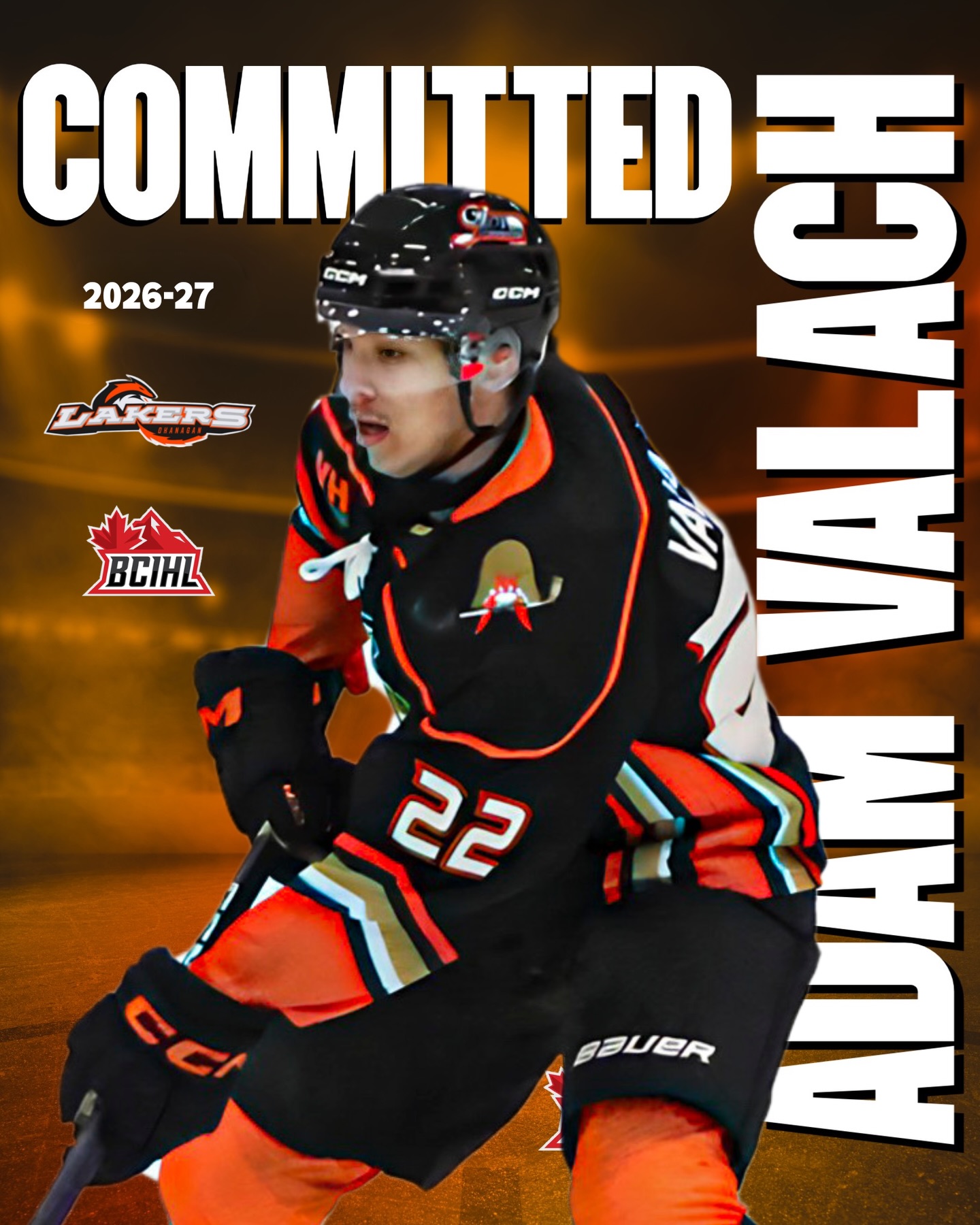 Congratulations to Adam Valach on his commitment to the Okanagan Lakers of the BC Intercollegiate Hockey League (BCIHL) for the upcoming season.

Adam made a significant impact on the Rebels during the 2025-26 season, contributing both leadership and offensive production to the lineup. We know he will be a key contributor with the Lakers as well. 

Congrats again, Adam! Wishing you nothing but the best, both on the ice and in your studies.

#wearerebels #playforthegar