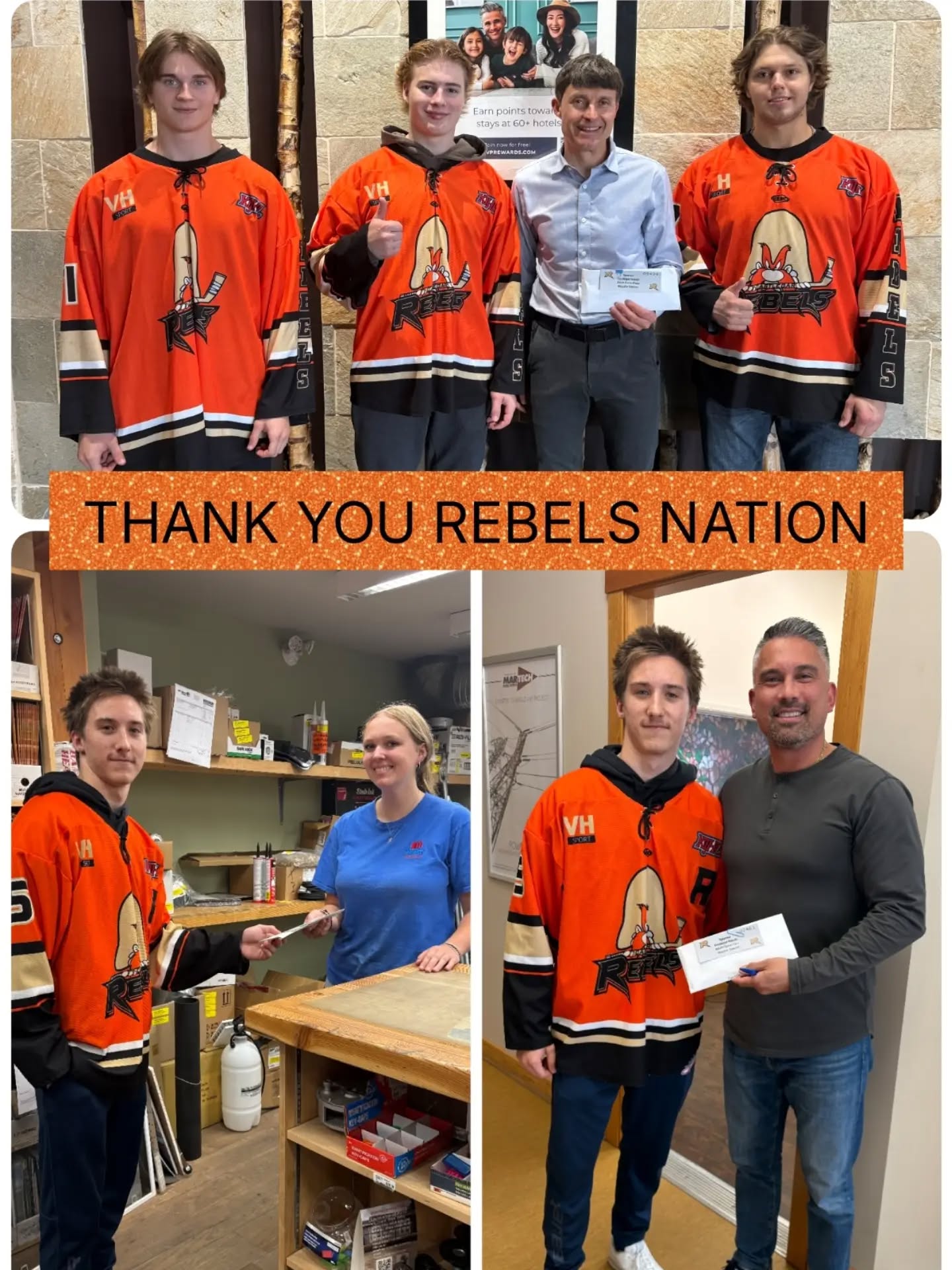 🧡🖤REBELS SHOUTOUT!🖤🧡
A HUGE thank you to Sandman Hotel, Michell's Supply, and Martech Electrical Systems Ltd. for supporting our Castlegar Rebels! 🏒🔥
Our sponsors help make Rebels hockey happen and we're very proud to have you in our corner! 🙌
Support the businesses that support the Rebels! 🧡
#CastlegarRebels #GoRebels #PlayForTheGar #WIJHL #RebsNation