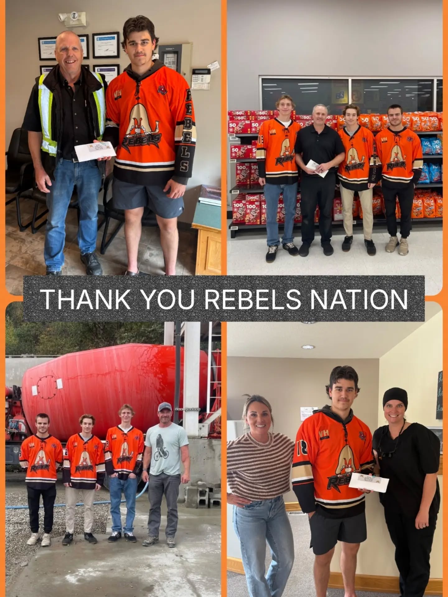 🧡🖤REBELS SHOUTOUT!🖤🧡
A HUGE thank you to Mountain Transport Institute Ltd., NoFrills, West K Concrete Ltd., and Mountain View Family Dental for supporting our Castlegar Rebels! 🏒🔥
Our sponsors help make Rebels hockey happen and we're very proud to have you in our corner! 🙌
Support the businesses that support the Rebels! 🧡
#CastlegarRebels #GoRebels #PlayForTheGar #WIJHL #RebsNation