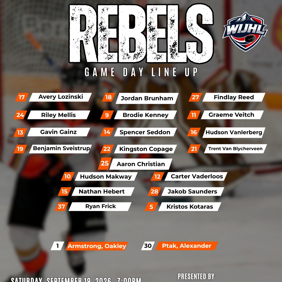Game day line-up for tonight! Courtesy of Jenner Media!
