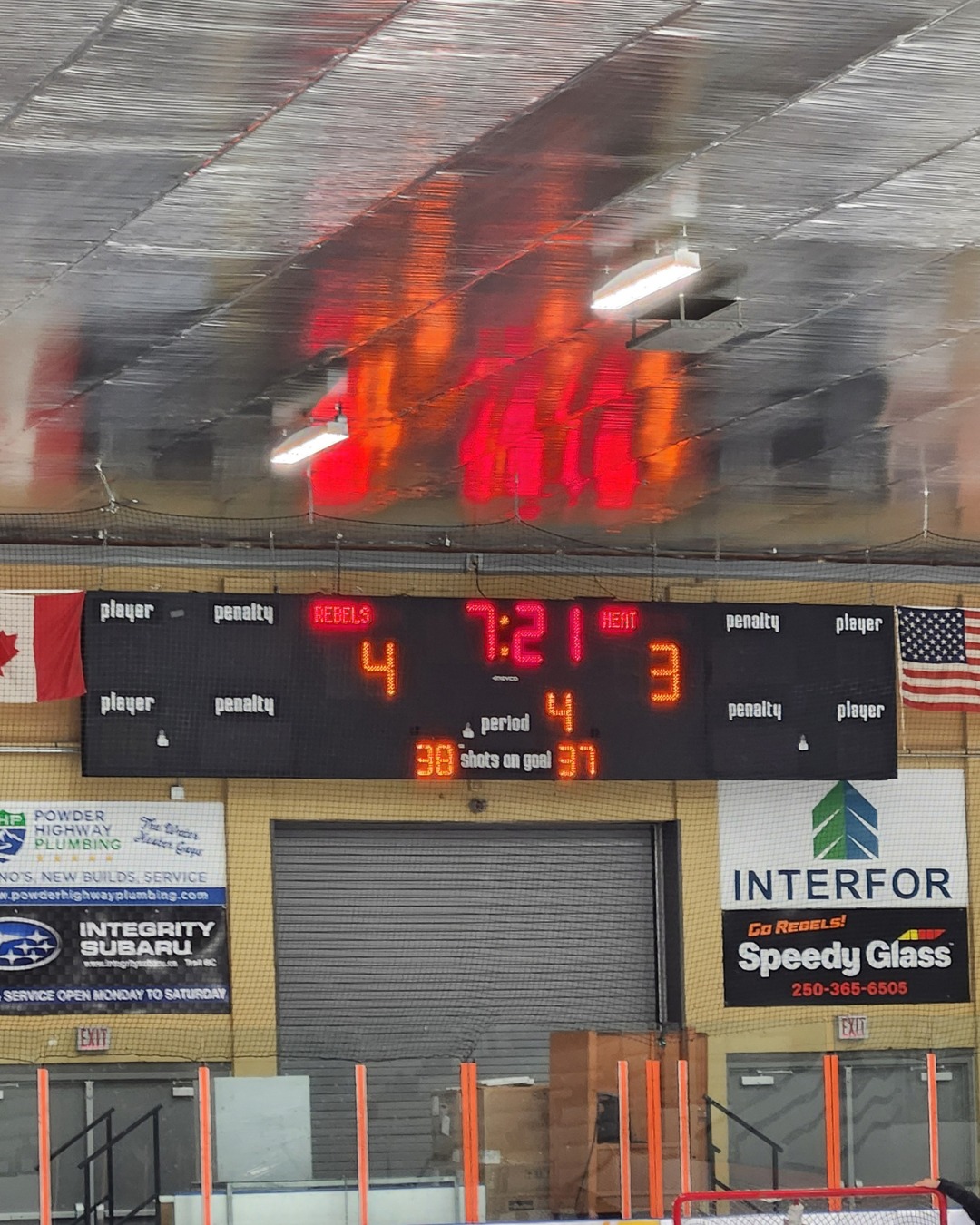The roof!  The roof was on FIRE!
Final score Rebels 4 Chase 3 in OT .  First win in the retro jerseys!