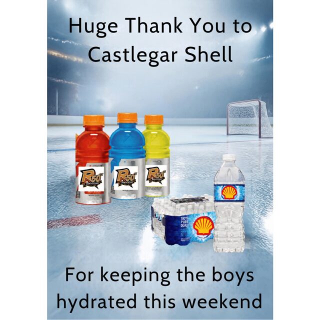 Wins on the road require support from at home. The Castlegar Rebels would like to thank Castlegar Shell for their donation of drinks for this weekend's road trip. Staying hydrated is the first step on the path to winning!